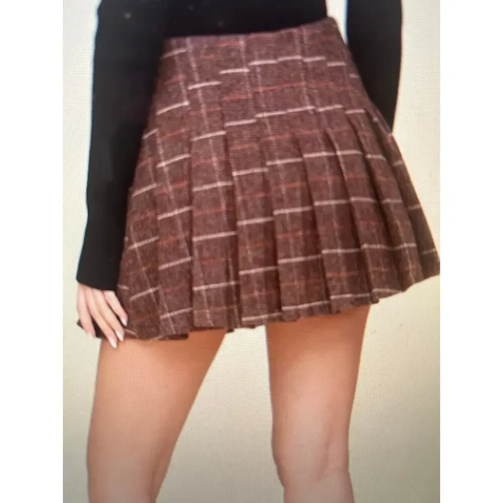 NWT Avec Les Filles mixed Pattern pleated mini skirt large - Picture 2 of 10
